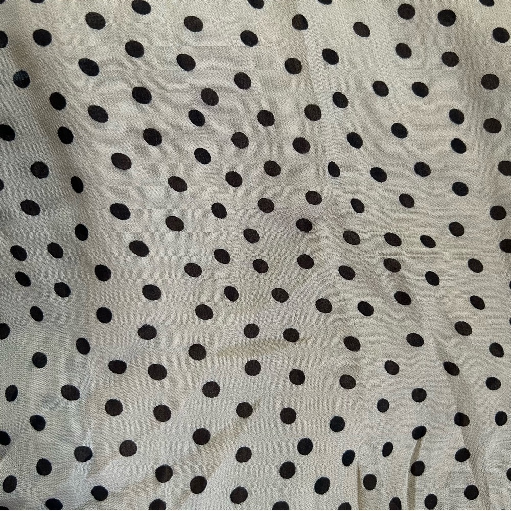 GANNI Neutral Polka Dot Georgette Midi Dress Long Sleeve Scandi Style EU 32/US 0 - Picture 11 of 16